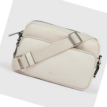 Women's Ecco Textureblock Camera Shoulder Bags White | USA 384LIS